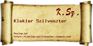 Klekler Szilveszter névjegykártya
