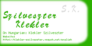 szilveszter klekler business card